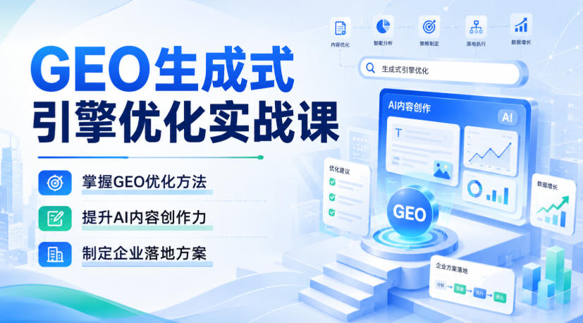 GEO生成式引擎优化实战课，掌握GEO优化方法，提升AI内容创作力，制定企业落地方案-离锋创库