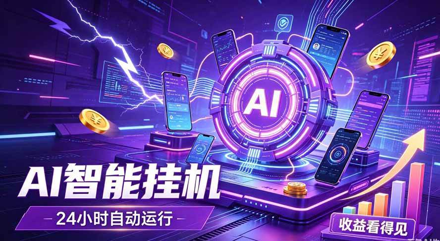 （19755期）AI智能广告挂机，躺赚新模式 设备托管运行，解放双手持续变现-离锋创库