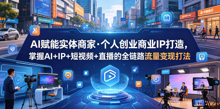 AI赋能实体商家·个人创业商业IP打造,掌握AI+IP+短视频+直播的全链路流量变现打法-离锋创库