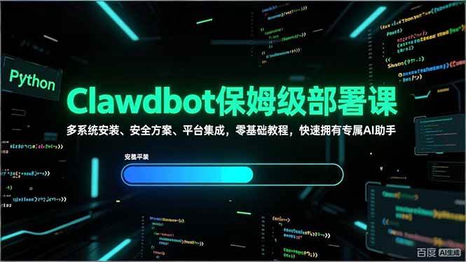 （17343期）Clawdbot保姆级部署课，多系统安装、安全方案、平台集成，零基础教程，快速拥有专属AI助手-离锋创库