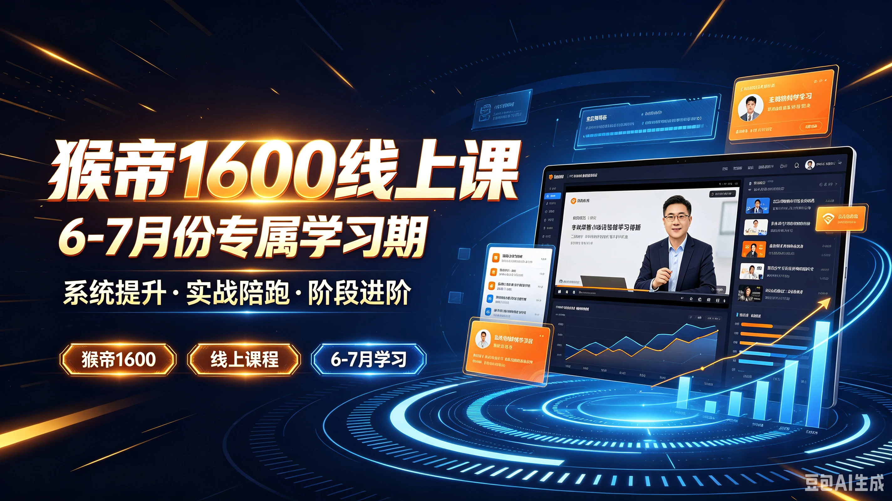 【精】猴帝1600线上课6-7月份专属学习期，系统提升·实战陪跑·阶段进阶，猴帝1600、线上课程、6－7月学习-离锋创库