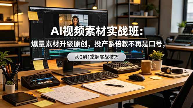 （19085期）AI视频素材实战班：爆量素材升级原创，投产翻倍不再是口号，0-1系统教学实战落地-离锋创库