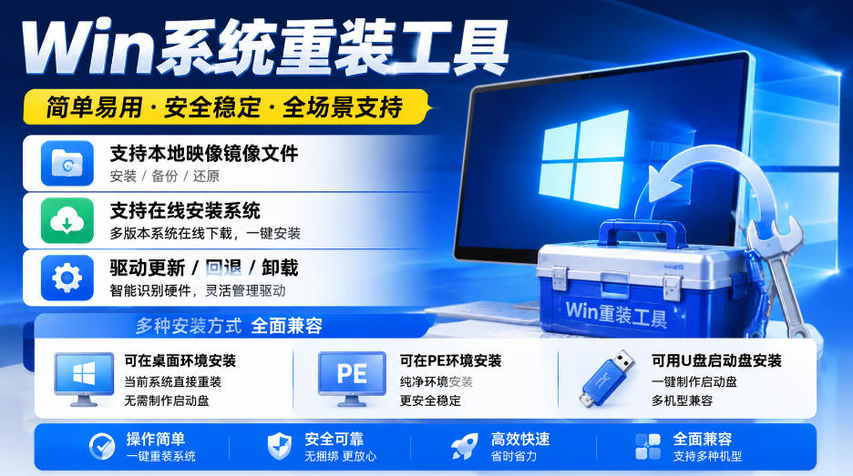 Win系统重装工具,支持本地映像镜像文件安装备份,简单易用-安全稳定-全场景支持-离锋创库