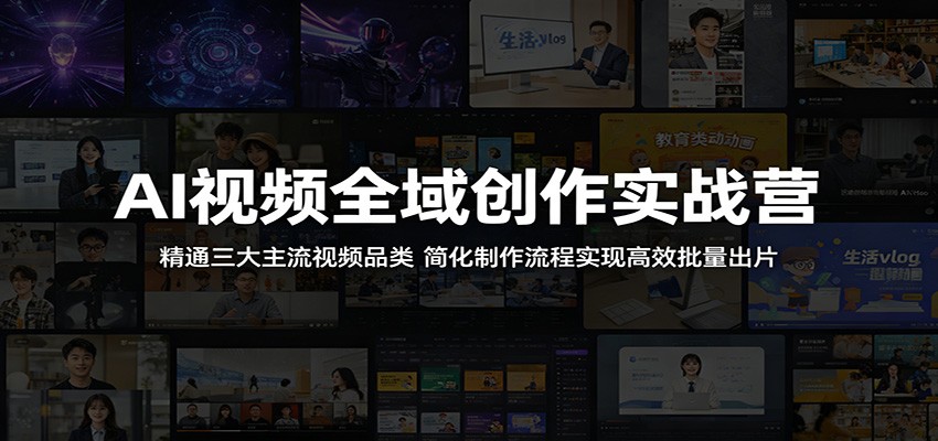 AI视频全域创作实战营:精通三大主流视频品类,简化制作流程实现高效批量出片-离锋创库