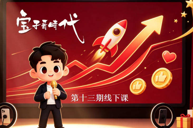 宝子哥抖音直播第13期VIP线下课9月5-6日，26年最值得看的直播课程，快速突破直播间流量瓶颈，打造高效起号闭环-离锋创库