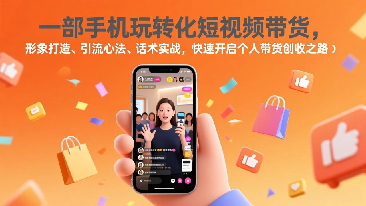 【精】一部手机玩转化短视频带货,形象打造、引流心法、话术实战,快速开启个人带货创收之路 【精】一部手机玩转化短视频带货,形象打造、引流心法、话术实战,快速开启个人带货创收之路