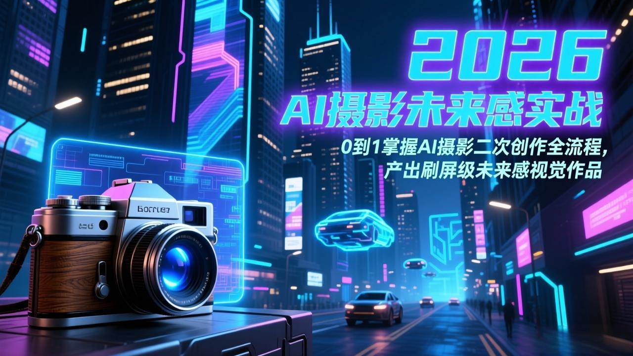 （17584期）2026 AI摄影未来感实战：0到1掌握AI摄影二次创作全流程，产出刷屏级未来感视觉作品-离锋创库