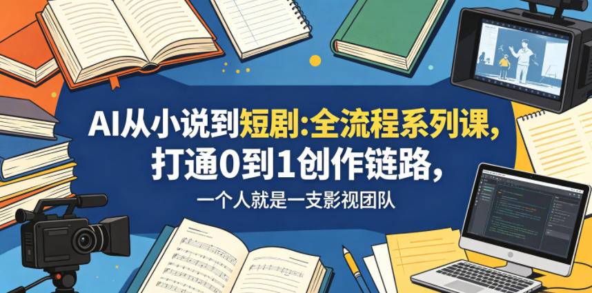 AI从小说到短剧全流程系列课,打通0到1创作链路,一个人就是一支影视团队-离锋创库