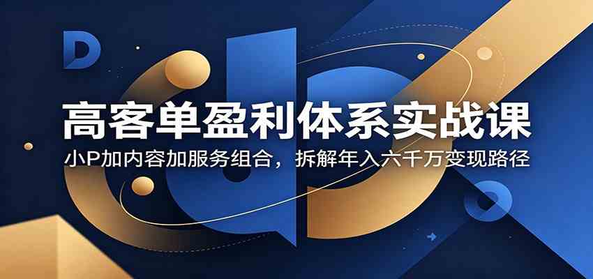 高客单盈利体系实战课:小P加内容加服务组合,拆解年入六千万变现路径-离锋创库