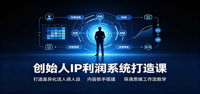 创始人IP利润系统打造课:打造差异化活人感人设,内容抓手搭建,导演思维工作流教学-离锋创库