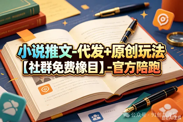 小说推文-代发+原创玩法【社群免费橡目】-官方陪跑-离锋创库