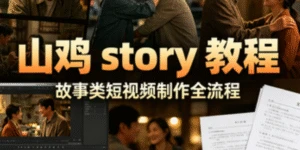 【精】山鸡 story 教程｜故事类短视频制作全流程｜4 节系统课掌握情感故事视频核心技巧-离锋创库