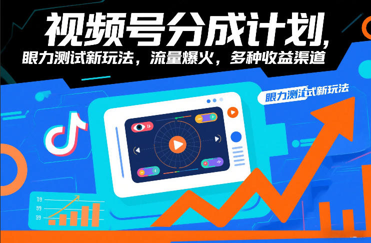 视频号分成计划，眼力测试新玩法，流量爆火，多种收益渠道-离锋创库
