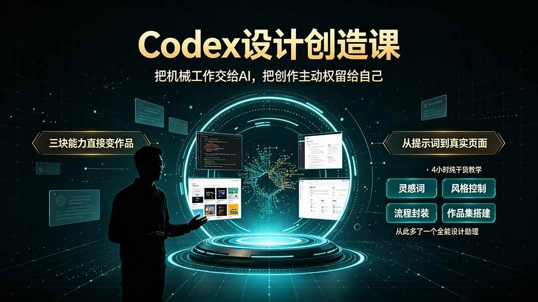 (19362期)Codex设计创造课-2期,小白也能掌握的Codex设计创造技巧,把机械工作交给AI,把创作主动权留给自己-离锋创库