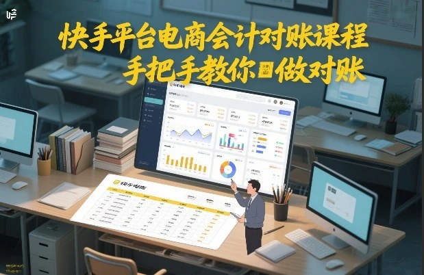 【精】快手平台电商会计对账课程，手把手教你做对账-离锋创库