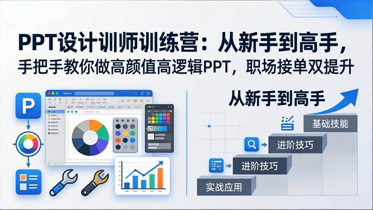 （17886期）PPT设计训师训练营：从新手到高手，手把手教你做高颜值高逻辑PPT，职场接单双提升-离锋创库