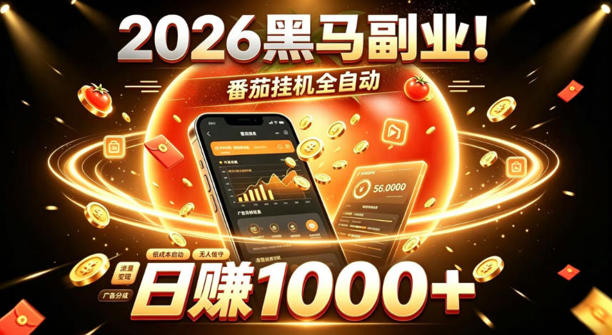 2026黑马副业！番茄挂G全自动日入1000+，操作最简单、门槛最低的线上轻资产项目【揭秘】-离锋创库