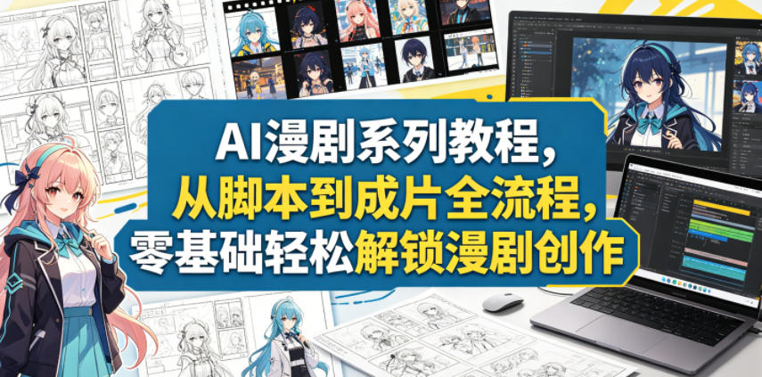AI漫剧系列教程，从脚本到成片全流程，零基础轻松解锁漫剧创作-离锋创库