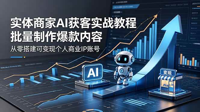 （18572期）实体商家AI获客实战教程：批量制作爆款内容，从零搭建可变现个人商业IP账号-离锋创库