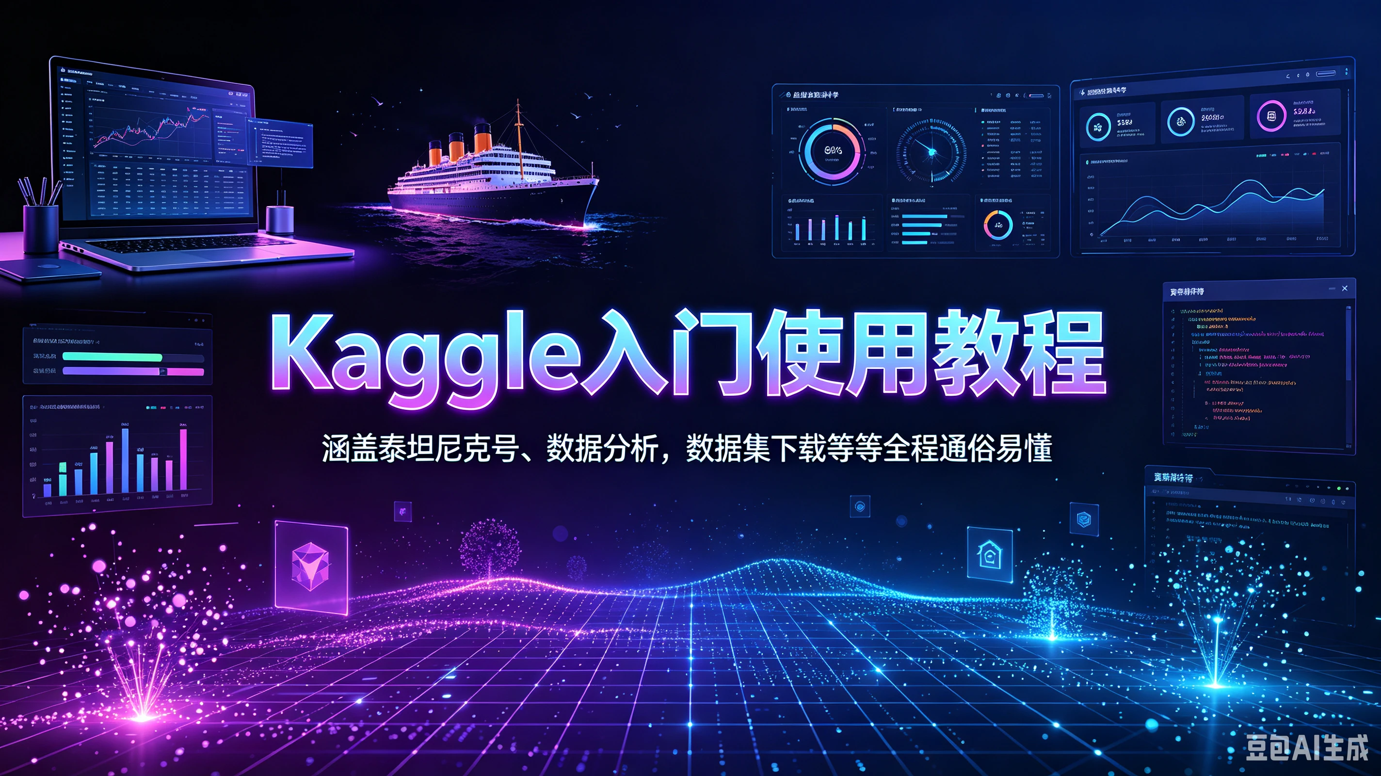 【精】Kaggle入门使用教程，涵盖泰坦尼克号、数据分析，数据集下载等等全程通俗易懂-离锋创库