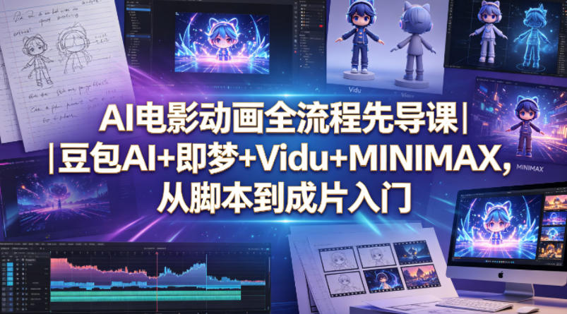 AI电影动画全流程先导课｜豆包AI+即梦+Vidu+MINIMAX，从脚本到成片入门-离锋创库