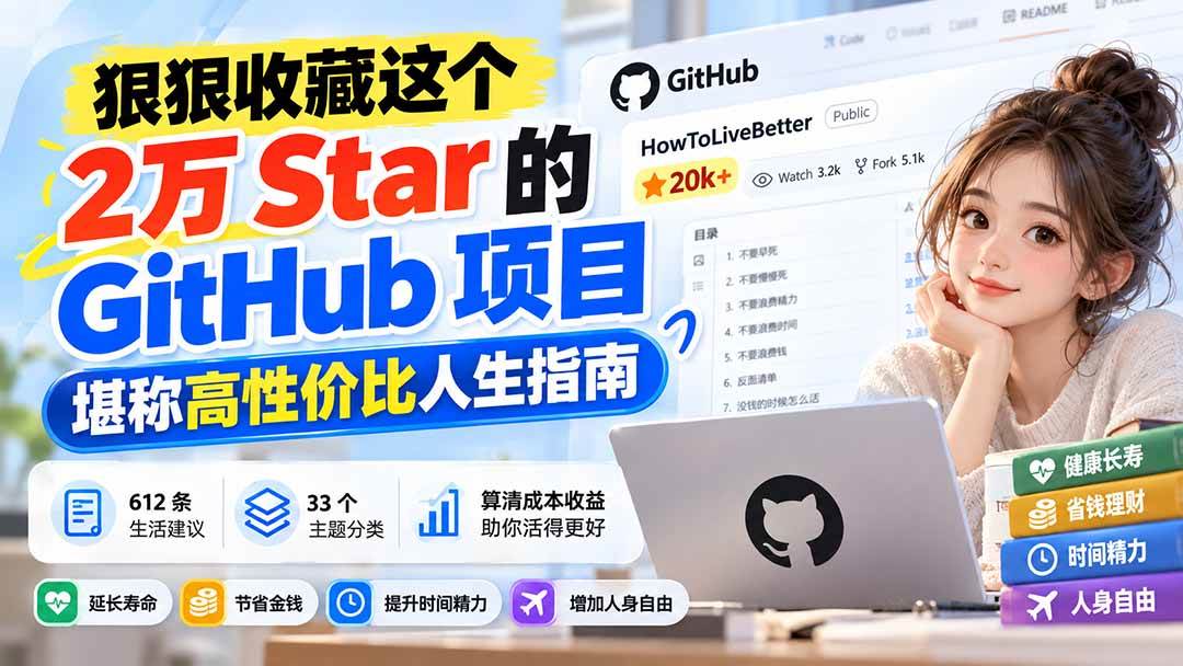 (20726期)狠狠收藏这个 2 万 Star 的 GitHub 项目,堪称高性价比人生指南。-离锋创库