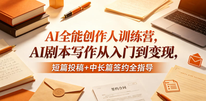 AI全能创作人训练营，AI剧本写作从入门到变现，短篇投稿+中长篇签约全指导-离锋创库