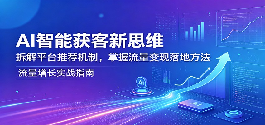 AI智能获客新思维：拆解平台推荐机制，掌握流量变现落地方法-离锋创库