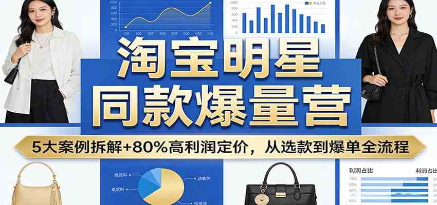 淘宝明星同款爆量营：5大案例拆解+80%高利润定价，从选款到爆单全流程-离锋创库