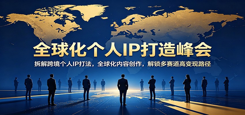 全球化个人IP打造峰会：拆解跨境个人IP打法，全球化内容创作，解锁多赛道高变现路径-离锋创库