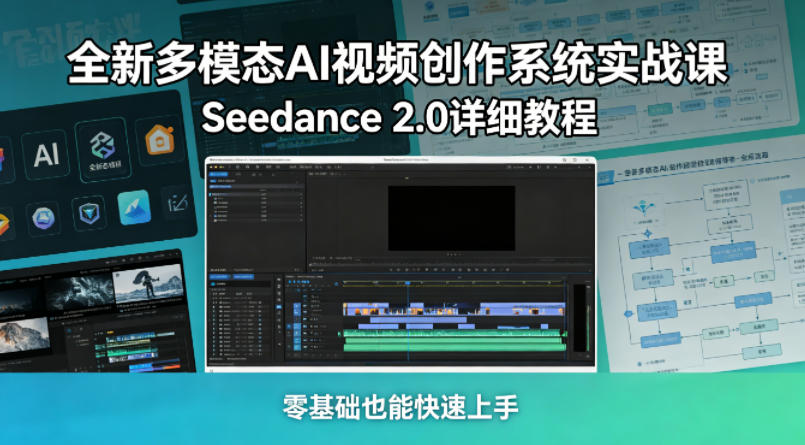全新多模态AI视频创作系统实战课，Seedance 2.0详细教程，零基础也能快速上手-离锋创库