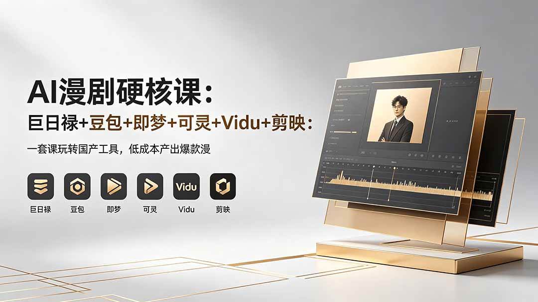 （18280期）AI漫剧硬核课：巨日禄+豆包+即梦+可灵+Vidu+剪映：一套课玩转国产工具，低成本产出爆款漫剧-离锋创库