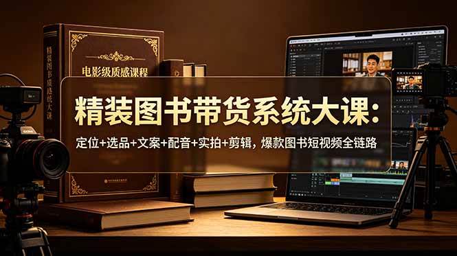 （19007期）精装图书带货系统大课：定位+选品+文案+配音+实拍+剪辑，爆款图书短视频全链路-离锋创库