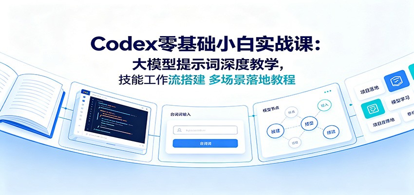 Codex零基础小白实战课:大模型提示词深度教学,技能工作流搭建多场景落地教程-离锋创库