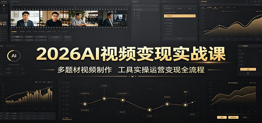 2026AI视频变现实战课：多题材视频制作，工具实操运营变现全流程-离锋创库