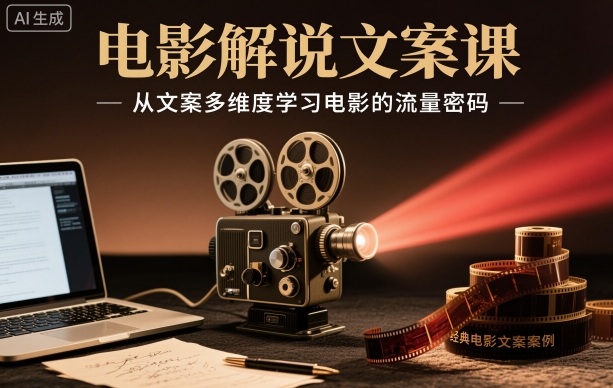 电影解说文案课，从文案多维度学习电影的流量密码-离锋创库